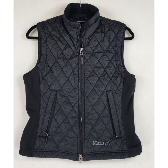 Marmot Jackets & Blazers - Marmot Vest Womens Small Black Logo Classic Quilted Puffer Outdoor Ski Hiking